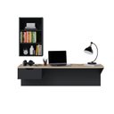 Ver imagem 2 de Escrivaninha Suspensa Tech 1 Gaveta 2 Prateleiras 135,8cm Preto Fosco E Tauari Nobre