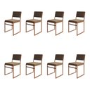 Ver imagem 1 de Kit 8 Cadeiras Industrial Isa Veludo Marrom Base Cobre para Mesa Sala Cozinha - Cobre-Marrom