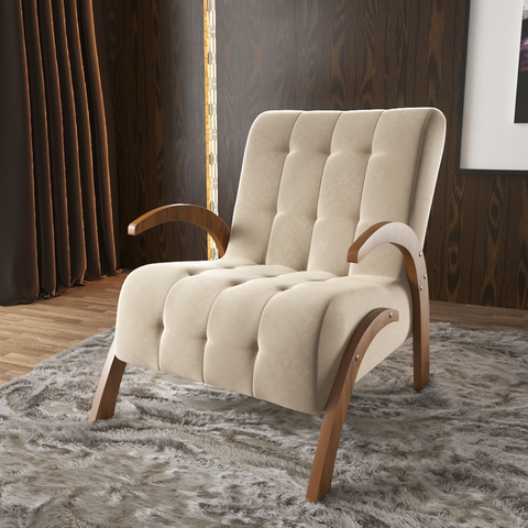 Poltrona malvie Imbuia/bege - Casa Giulia