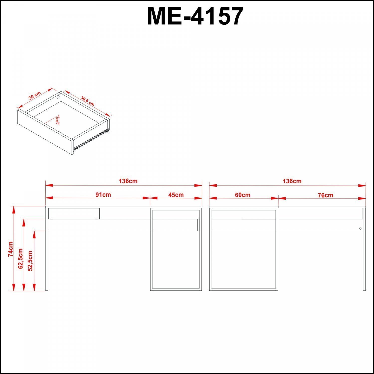 Mesa para Escritório em L Industrial Me4157  - 6