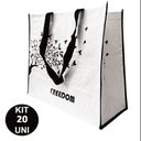 Ver imagem 4 de Bolsa Ecologica Ecobag Kit 20 Uni Sacola de Ombro Reutilizavel Dobravel Compras Retornavel Mercado