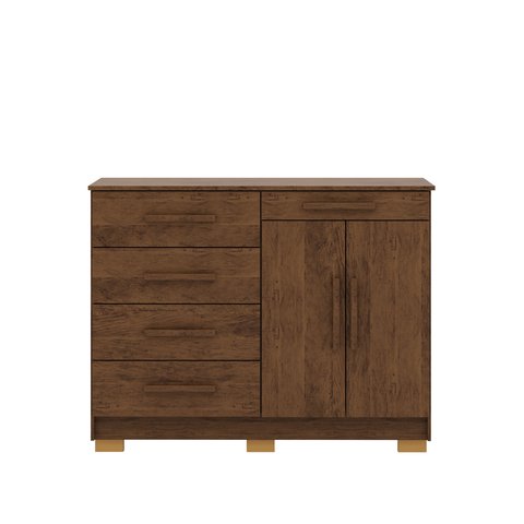 Cômoda Sapateira Sirius 5 Gavetas 2 Portas -  Imbuia Vila Rica