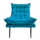 Ver imagem 3 de Kit Poltrona + Puff Tati Suede Azul Turqueza - Dominic Decor