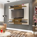 Ver imagem 1 de Painel para TV Lourosa Off White Cinomomo Pintura 3D Ripada 55 163cm MDP com Nichos Bechara Móveis
