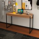 Ver imagem 1 de Escrivaninha Mesa Escritório ME4160 120cm Industrial Amendoa e Preto Marrom