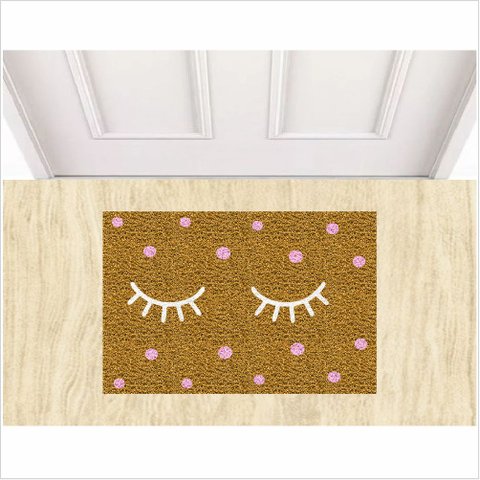 Tapetes Beleza Cílios Fofinhos 60x40cm para Porta Decorativo:ouro