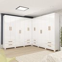 Ver imagem 1 de Closet Casal Duplo Lu 12PTS 8 Gavetas sem Espelho com Pés Quadrados Carioca Móveis