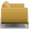 Sofá 3 Lugares para Sala de Estar Molino 180 Cm D02 Pés D'ouro Veludo Mostarda C-260 - Lyam Decor - 5