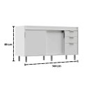 Ver imagem 5 de Gabinete de Cozinha 144cm Balcão 2 Portas Correr 3 Gavetas:branco