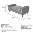 Ver imagem 2 de Recamier Baú Félix Solteiro 140cm Corano Cinza
