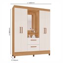 Ver imagem 2 de Guarda-roupas Vinhedo 100% Mdf Tuboarte 4 Portas 2 Gavetas em Incluso Espelho e Pes/pvc