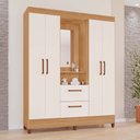 Ver imagem 1 de Guarda-roupas Vinhedo 100% Mdf Tuboarte 4 Portas 2 Gavetas em Incluso Espelho e Pes/pvc