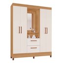 Ver imagem 4 de Guarda-roupas Vinhedo 100% Mdf Tuboarte 4 Portas 2 Gavetas em Incluso Espelho e Pes/pvc