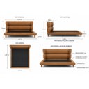 Ver imagem 7 de Conjunto Cama Japonesa King Cabeceira Alta Estofada Curva Courino Premiun Luxo Desing Unico Alto Pad