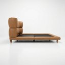 Ver imagem 6 de Conjunto Cama Japonesa King Cabeceira Alta Estofada Curva Courino Premiun Luxo Desing Unico Alto Pad