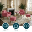 Ver imagem 4 de Kit 2 Poltronas Decorativa e 2 Puffs para Sala Recepção Manicure Consultório Quarto Alice Suede