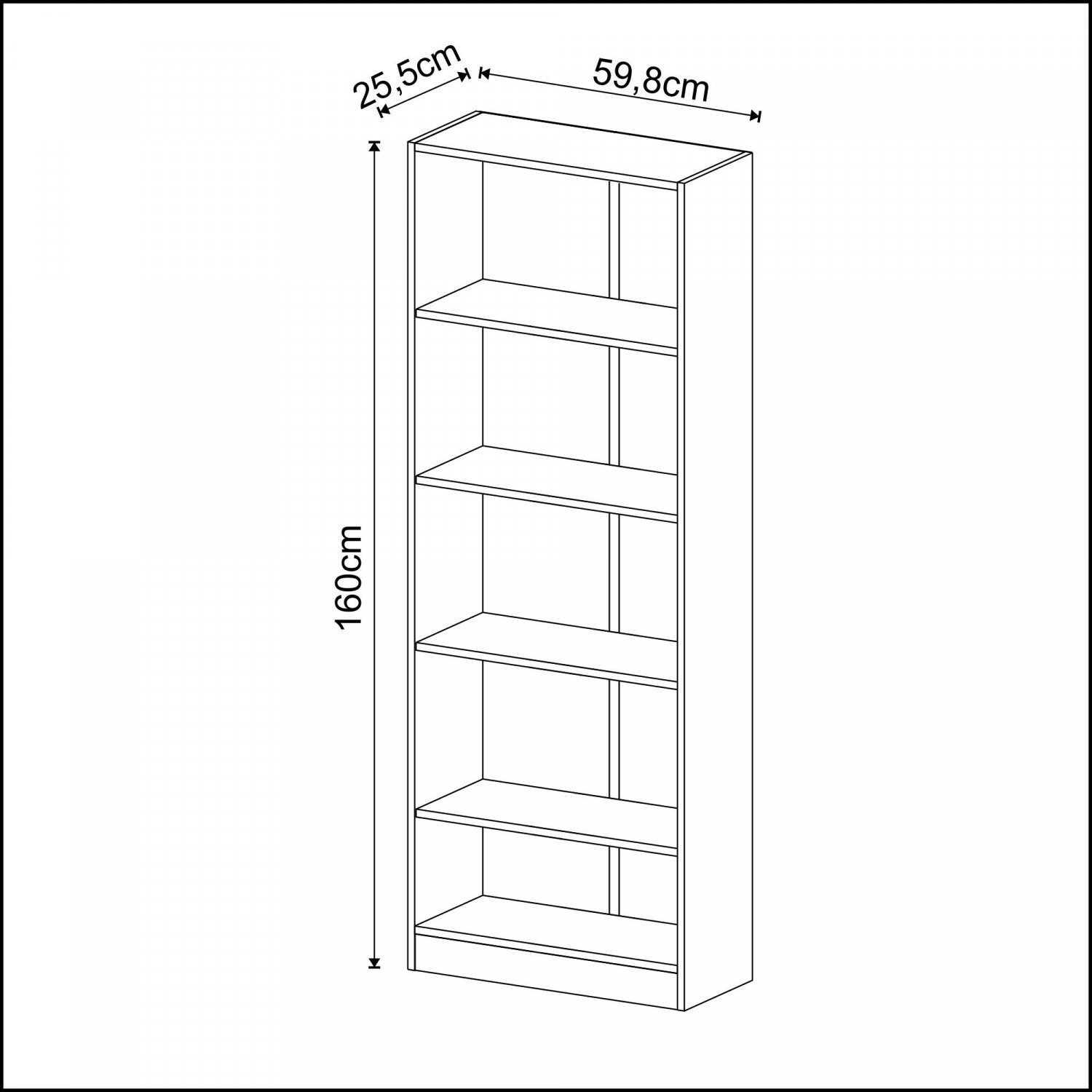 Estante 59,6cmx160cm 4 Prateleiras ME4141 - 5