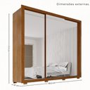 Ver imagem 2 de Guarda-Roupa Casal 3 Portas de Correr com Espelho e 4 Gavetas 185,5cm Multimóveis Cinamomo