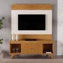 Ver imagem 1 de Conjunto Painel + Rack Sevilha Painel Off White/Naturalle Rack Naturalle Mavaular