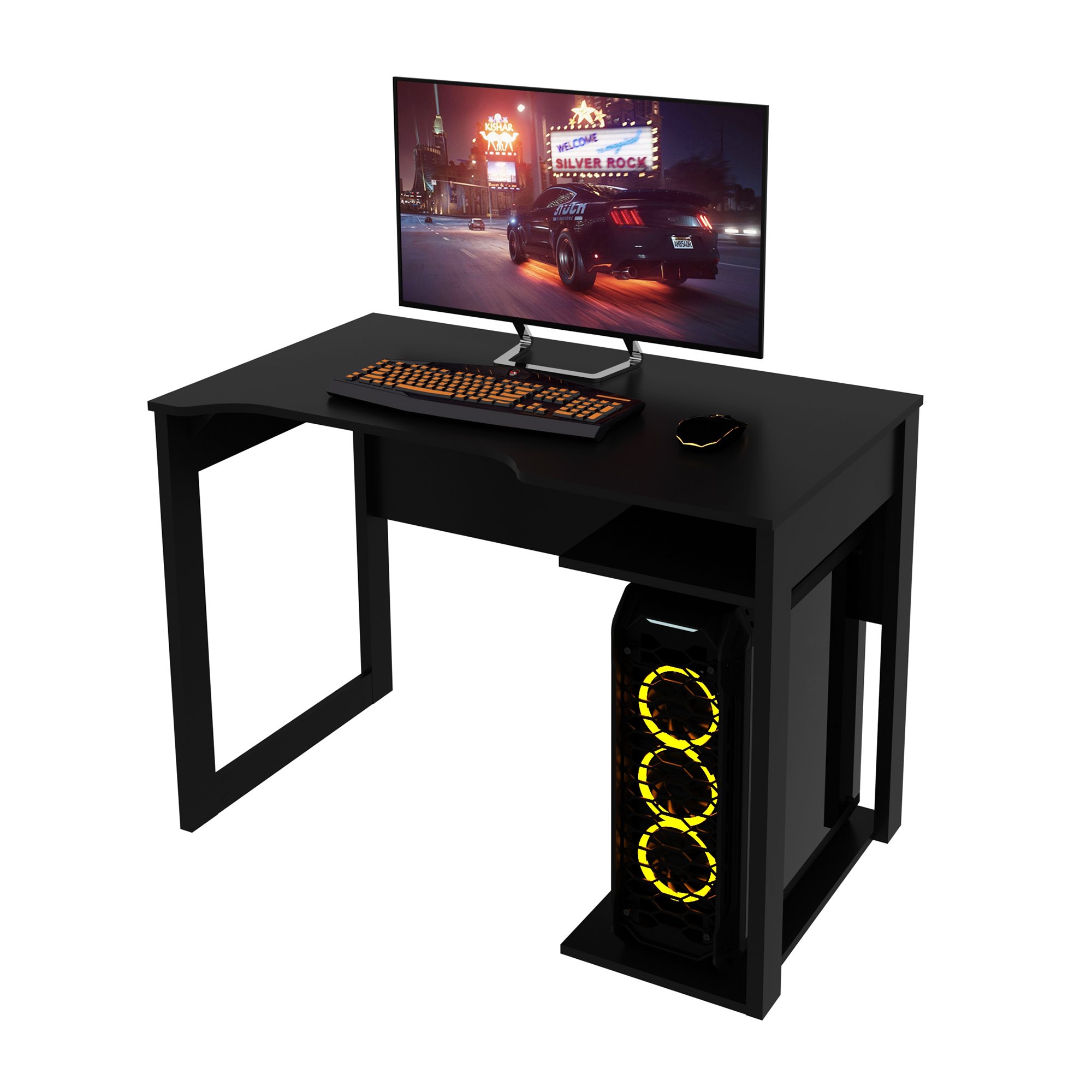 Mesa Gamer 105cm com 1 Prateleira e Porta CPU ME4161 - 3