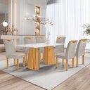 Ver imagem 4 de Conjunto Mesa Stella Ripada 170cm com 6 Cadeiras Stella Tampo Smart Plus com Vidro