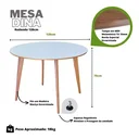 Ver imagem 4 de Mesa de Madeira Redonda 110cm Branca - Dina