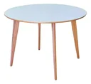 Ver imagem 1 de Mesa de Madeira Redonda 110cm Branca - Dina