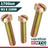 PARAFUSO MÁQUINA C. CILÍNDRICA M3 X 10MM FENDA - 1700PÇS - 2