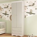 Ver imagem 1 de Guarda-roupa Infantil 62cm 2 Portas e 2 Gavetas Realeza Multimóveis Mp4451 Branco/off White Branco/