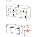 Ver imagem 6 de Balcão Cozinha Gabinete Pia 150 Cm 3 Portas 1 Gaveta Veneza Gb Multimóveis Mp2072 Preto