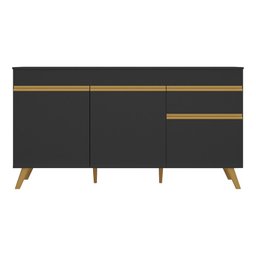 Balcão Cozinha Gabinete Pia 150 Cm 3 Portas 1 Gaveta Veneza Gb Multimóveis Mp2072 Preto - 4