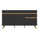 Ver imagem 4 de Balcão Cozinha Gabinete Pia 150 Cm 3 Portas 1 Gaveta Veneza Gb Multimóveis Mp2072 Preto