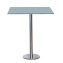 Ver imagem 1 de Mesa Pisa Beta Bistrô Fratini 107,50cm (a) Disco Redondo Inox Tampo Mdp Quadrado Cinza 70cm (l)
