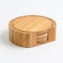 Ver imagem 1 de Jogo de Porta Copos Redondos de Bambu Natural Oikos 6un 9,5cm com Suporte Descansos Latas