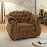 Poltrona Chesterfield Merlô Via Encanto Veludo Marrom - 2