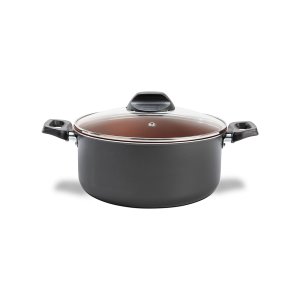 Caçarola com Tampa Brinox Topázio Antiaderente Pró-flon Ø 18 Cm 1,9 Litros Cinza Range