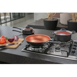Caçarola com Tampa Brinox Topázio Antiaderente Pró-flon Ø 18 Cm 1,9 Litros Cinza Range - 3