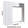 Guarda Roupa com Espaço para Berço Branco Haiz Shop Jm - 4