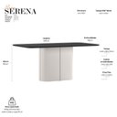 Ver imagem 3 de Mesa de Jantar Serena 180x90 cm com Vidro Off White Preto - New Ceval