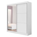 Ver imagem 1 de Guarda Roupa Solteiro Com Espelho 2 Portas 3 Gavetas Athenas D'Doro Móveis Branco