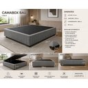 Ver imagem 2 de Cama Box Baú 138 x 188 cm, Tecido Blindado com 1cm de Espuma, 100% Madeira, Série Ouro Cinza