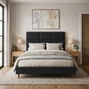 Ver imagem 1 de Cabeceira para Cama Casal King Estofada 1,93 ,Mts Alice Vilajo: Suede Preto