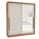 Ver imagem 2 de Guarda-roupa Casal Valência 2 Portas 2 Gavetas com Espelho Freijó/creme - Politorno