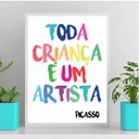 Ver imagem 1 de Quadro Toda Criança É Um Artista 24x18cm:Madeira branca