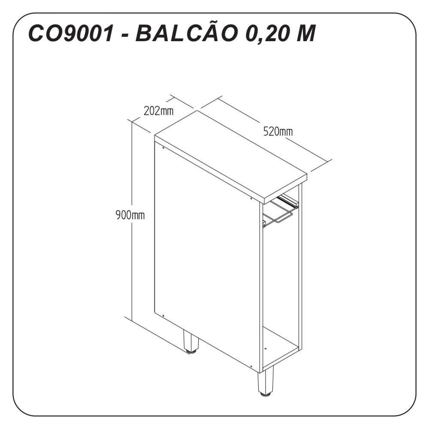 Balcão 20cm Hera   - 3