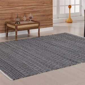 Tapete Kilim Anand 60x180 Preto Niazitex