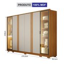 Ver imagem 2 de Guarda-Roupas 6 Portas Vidro Reflecta Prime LED com Pés Cinamomo/Off White