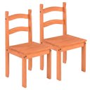 Ver imagem 1 de Kit 2 Cadeiras Jantar Estrutura Madeira Design Rustico