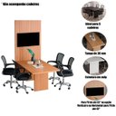 Ver imagem 2 de Mesa de Reunião para Escritório com Painel 6 Lugares Amêndoa