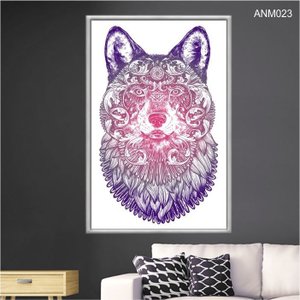 Quadro Decorativo - Lobo Mandala Pintura Anm023 Tela Canvas - 80x60cm